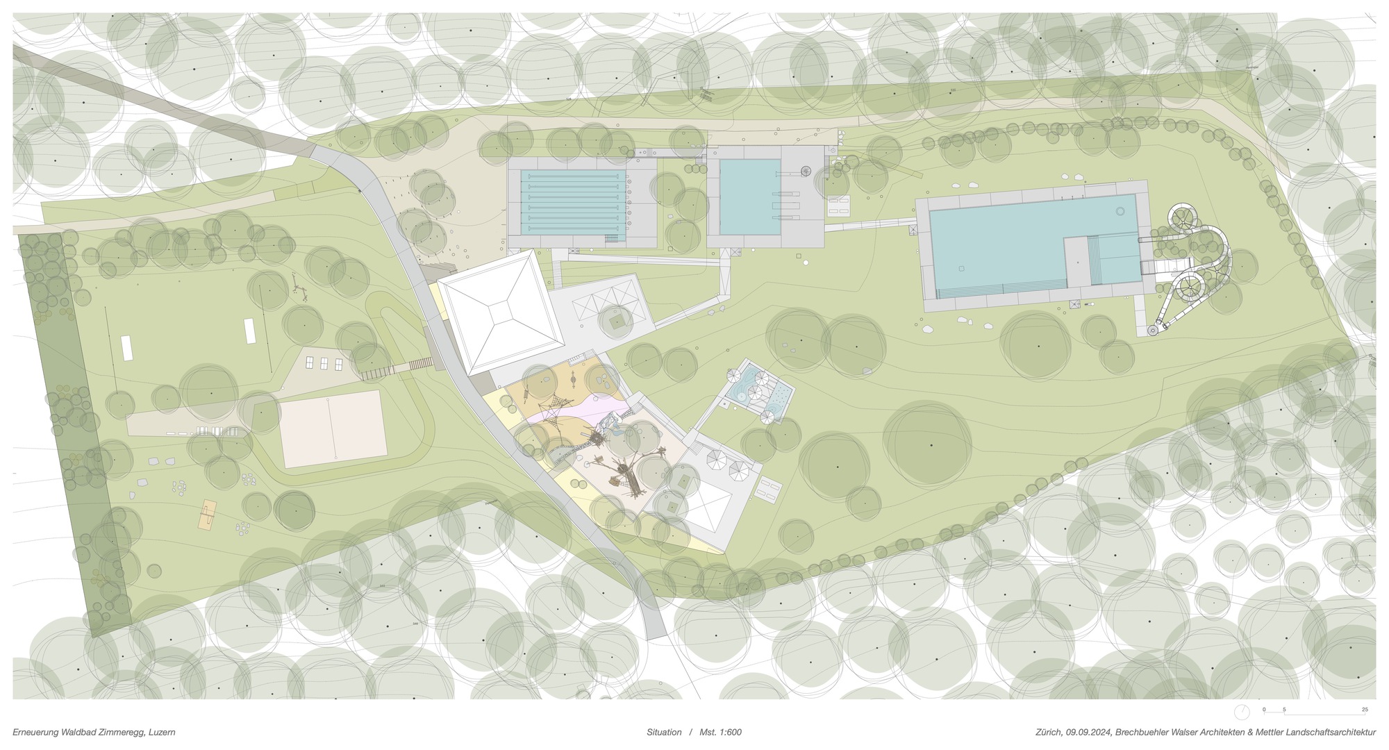 森林泳池齐默格格丨瑞士卢塞恩丨Brechbuehler Walser Architekten-18