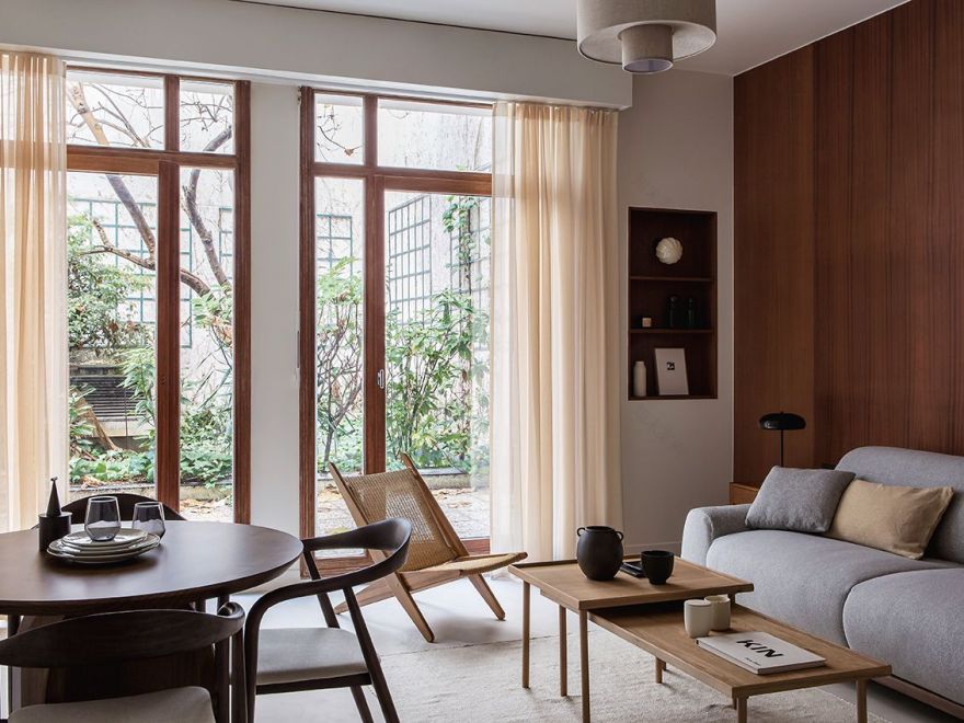 巴黎30平米Japandi风格带露台迷你公寓改造丨法国巴黎丨建筑师Hélène Lacombe-4