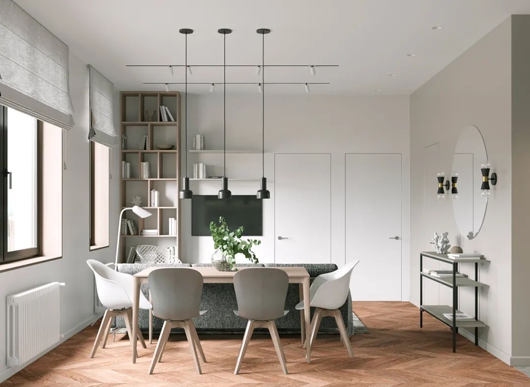 莫斯科 54㎡少女心公寓，LDK 一体化，清新绿++ 原木打造舒适空间-19