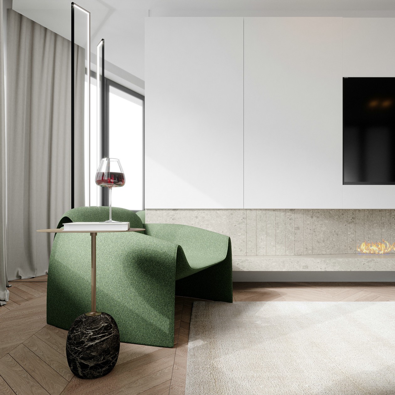 圆润流畅的线条构建出舒适的住宅空间-3