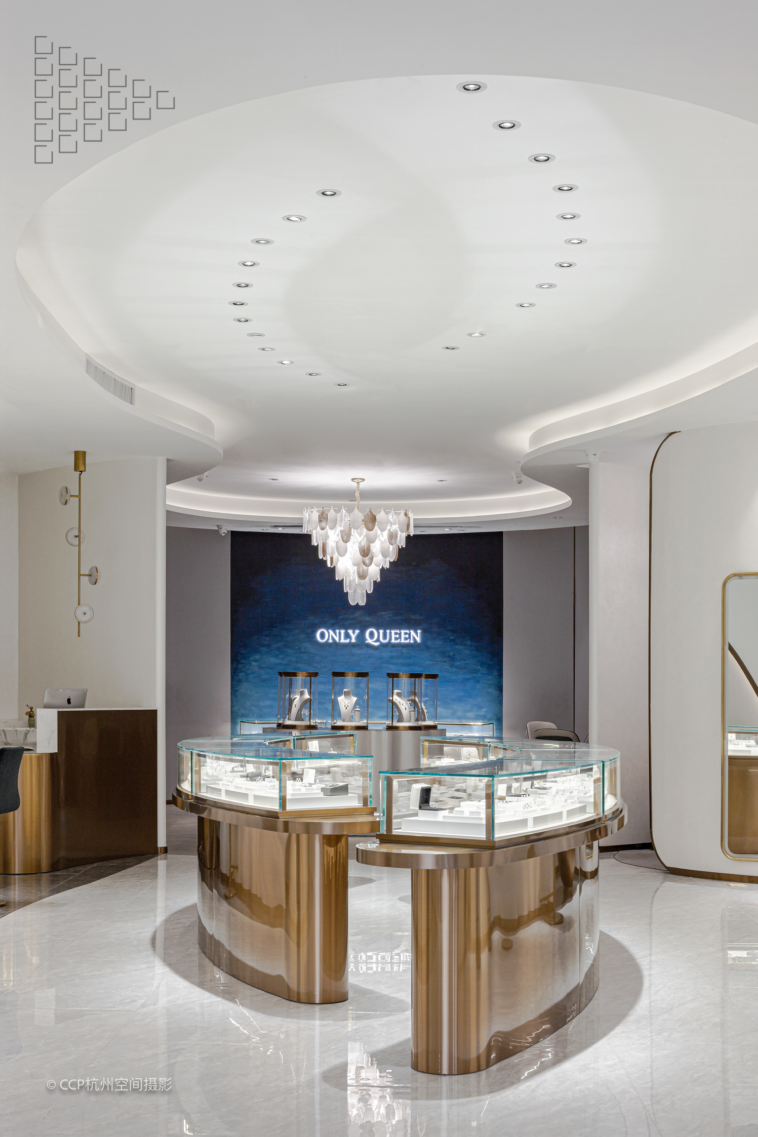 弧线美学｜工装空间珠宝店实景拍摄案例丨中国郑州丨双邑-15