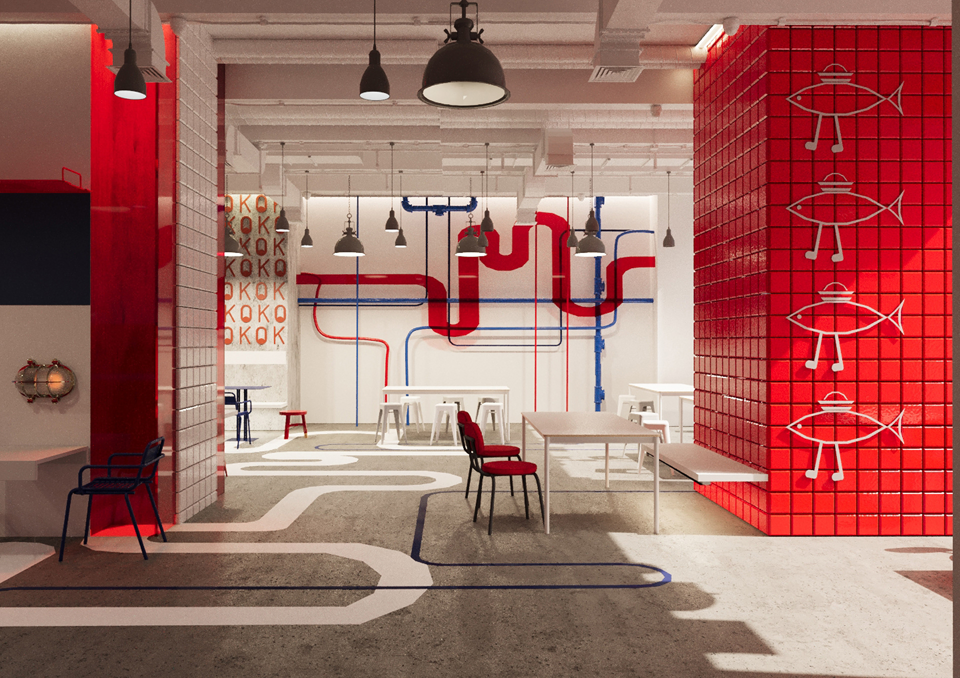 学习设计项目·咖啡馆“КОК”室内设计-3