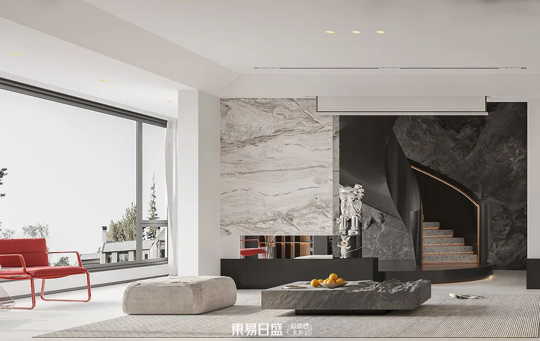260㎡杭州家装丨经典黑白灰，装修中的简约法则-18