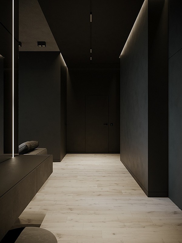 82.7㎡高级黑色系公寓设计 超有质感！-1