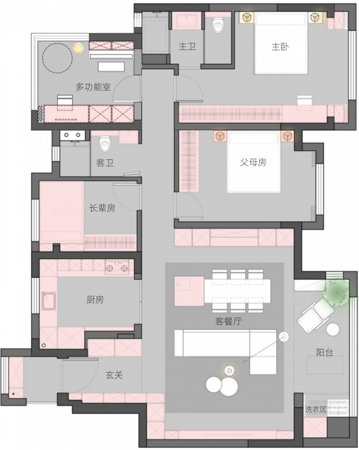 江苏140㎡四代同堂丨中国江苏丨恒田设计-11