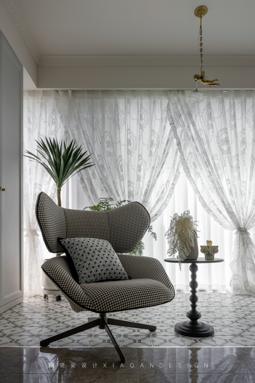 复古蓝红拼接法式美居丨晓安设计-30