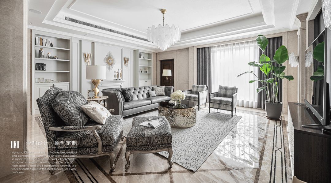 468㎡美式轻奢别墅,生活与艺术的完美融合-22