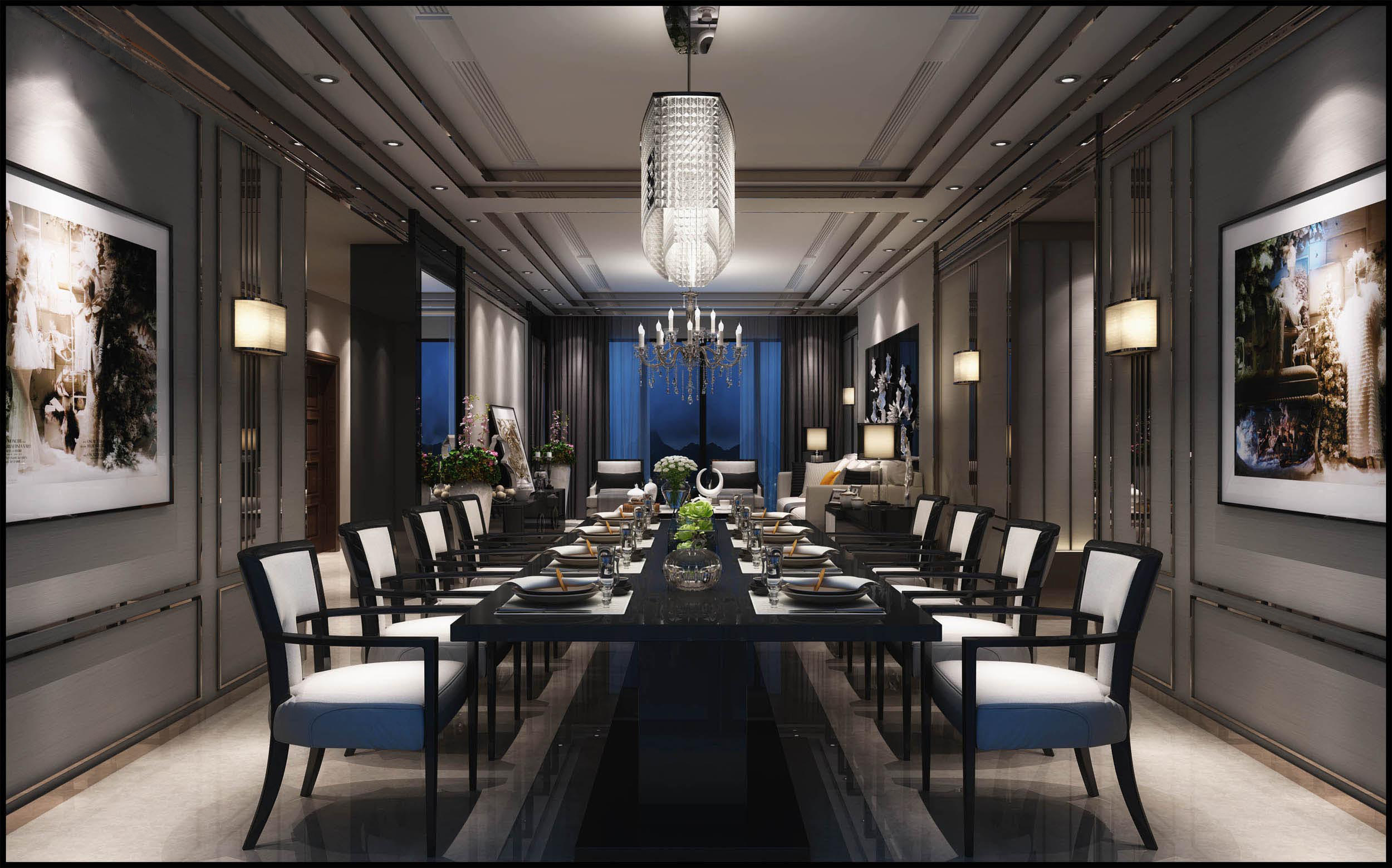 新中式 中式古典 奢华家装别墅样板房-8-12