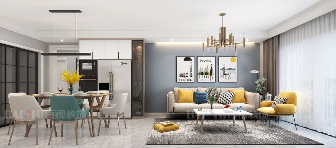 芜湖百视装饰·金域蓝湾北欧风设计案例-98