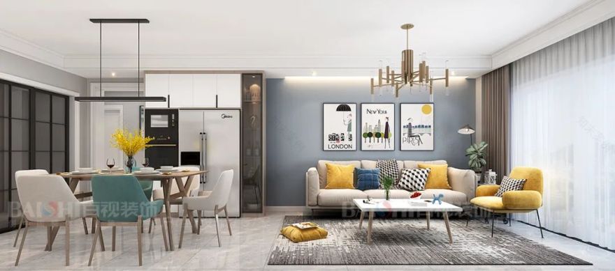 芜湖百视装饰·金域蓝湾北欧风设计案例-98