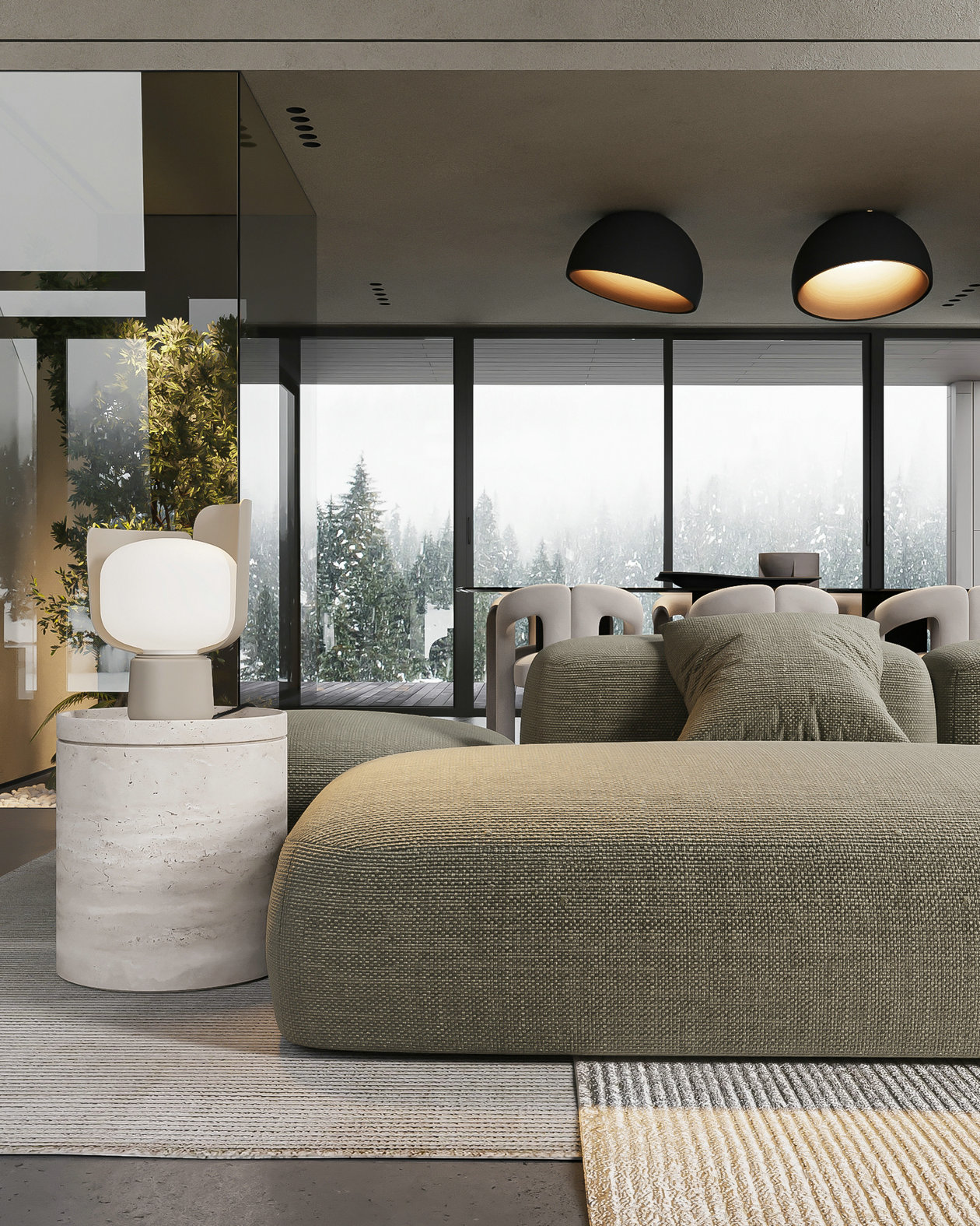 水泥灰+绿色居住空间设计-5