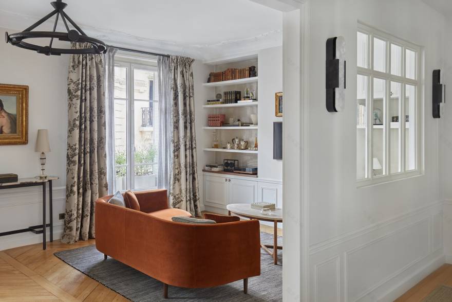 巴黎左岸,土色 Sienne 公寓的精致法式设计-1