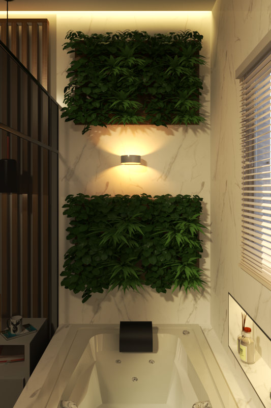 Quarto simples com banheira integrada-5