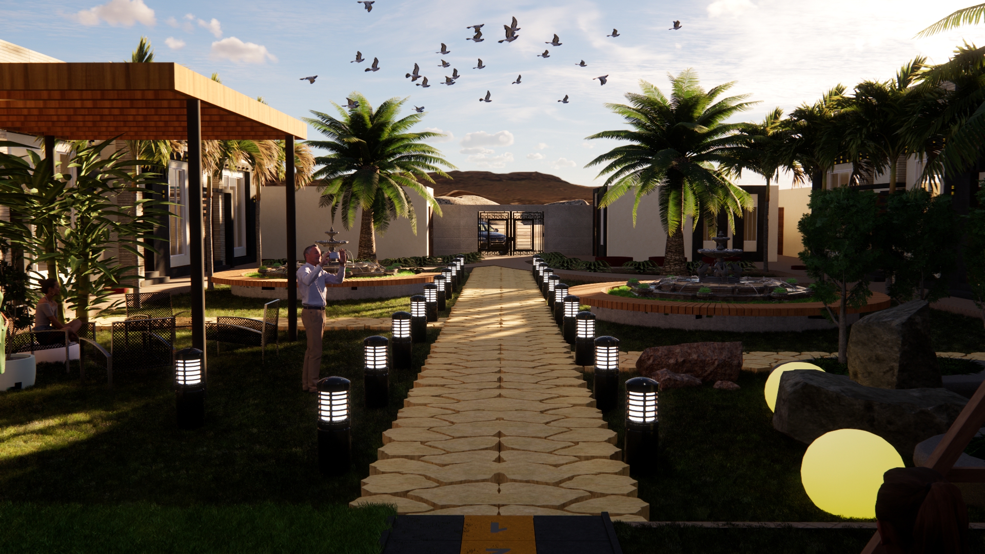 تصميم لميني كمبوند بالسعوديه مباني ولانداسكيب-8