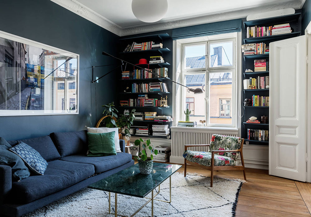 色彩对比的斯德哥尔摩公寓-1