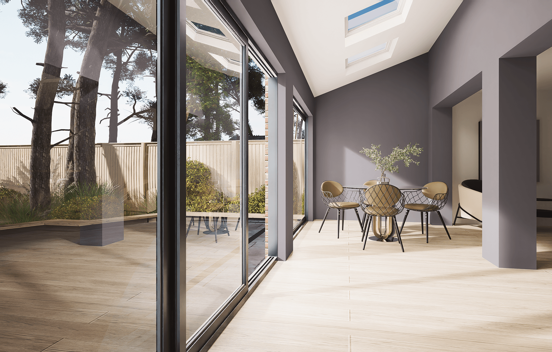 Lean to extension with Velux above-5