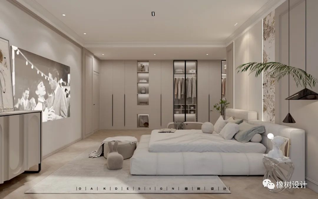 奶油灰轻法式大平层丨橡树设计-27