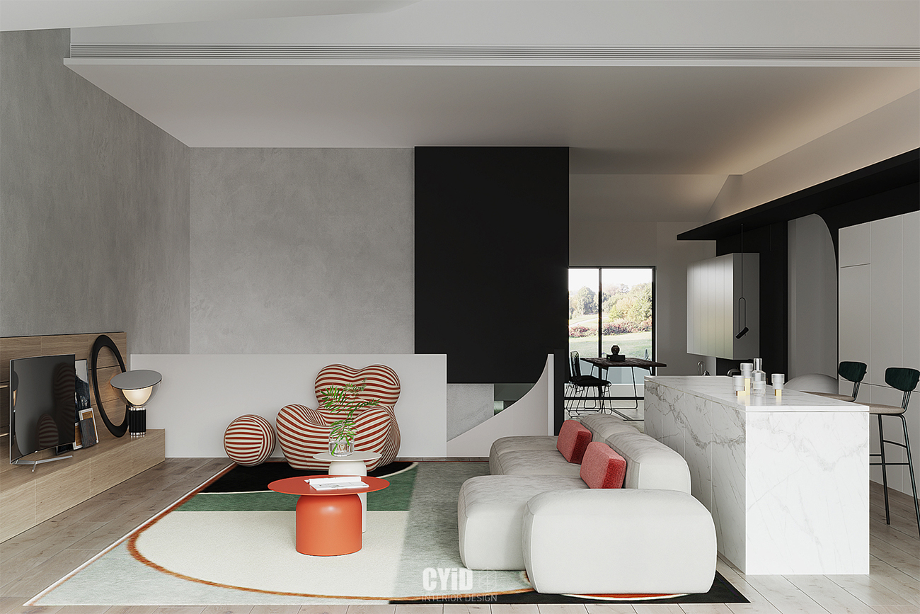 辰佑设计│现代别墅曲线美学与结构美-33