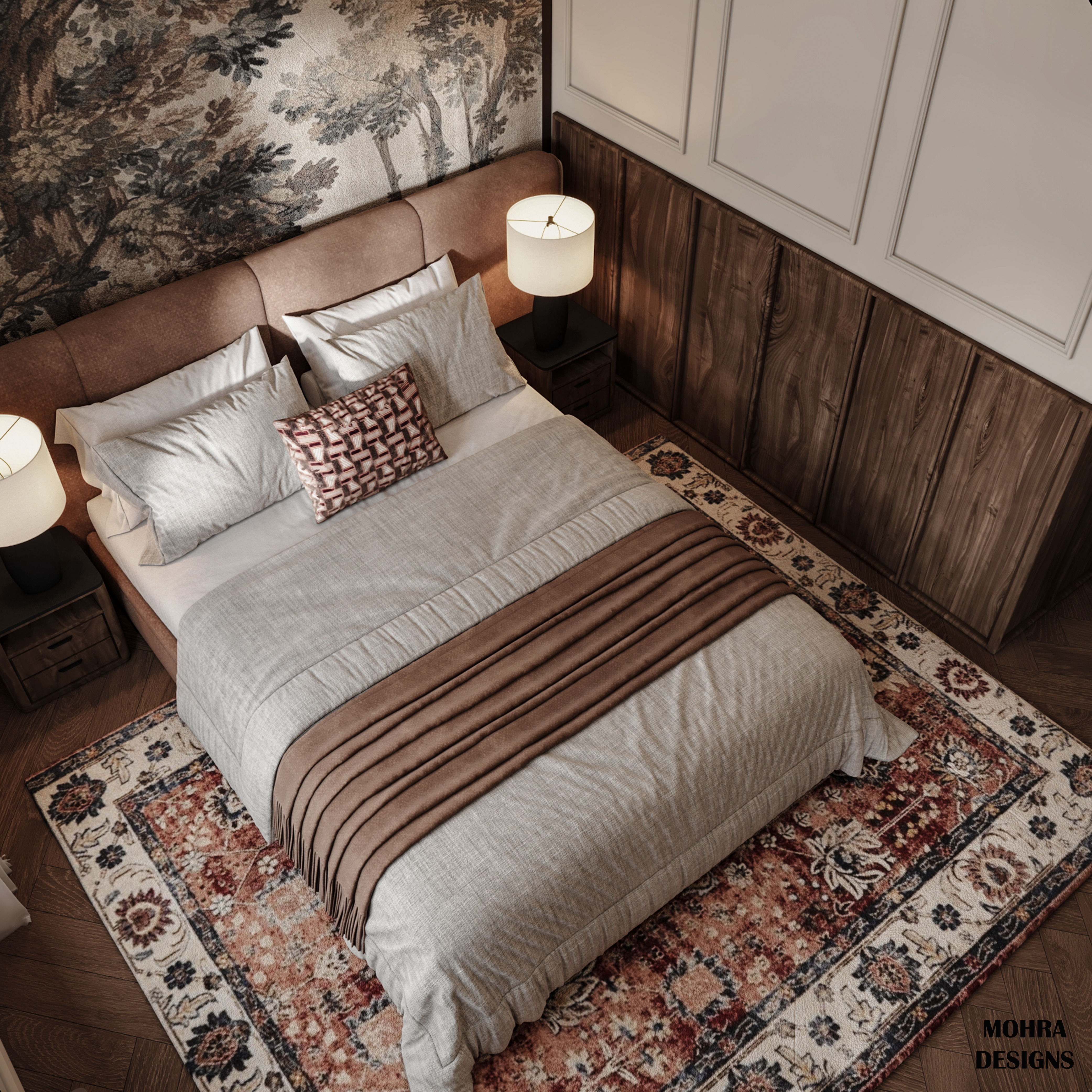 法式卧室及更衣室设计丨埃及开罗-9