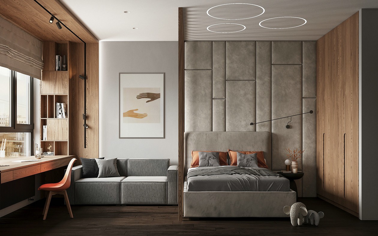 莫斯科87㎡ 暗色系空间设计-14