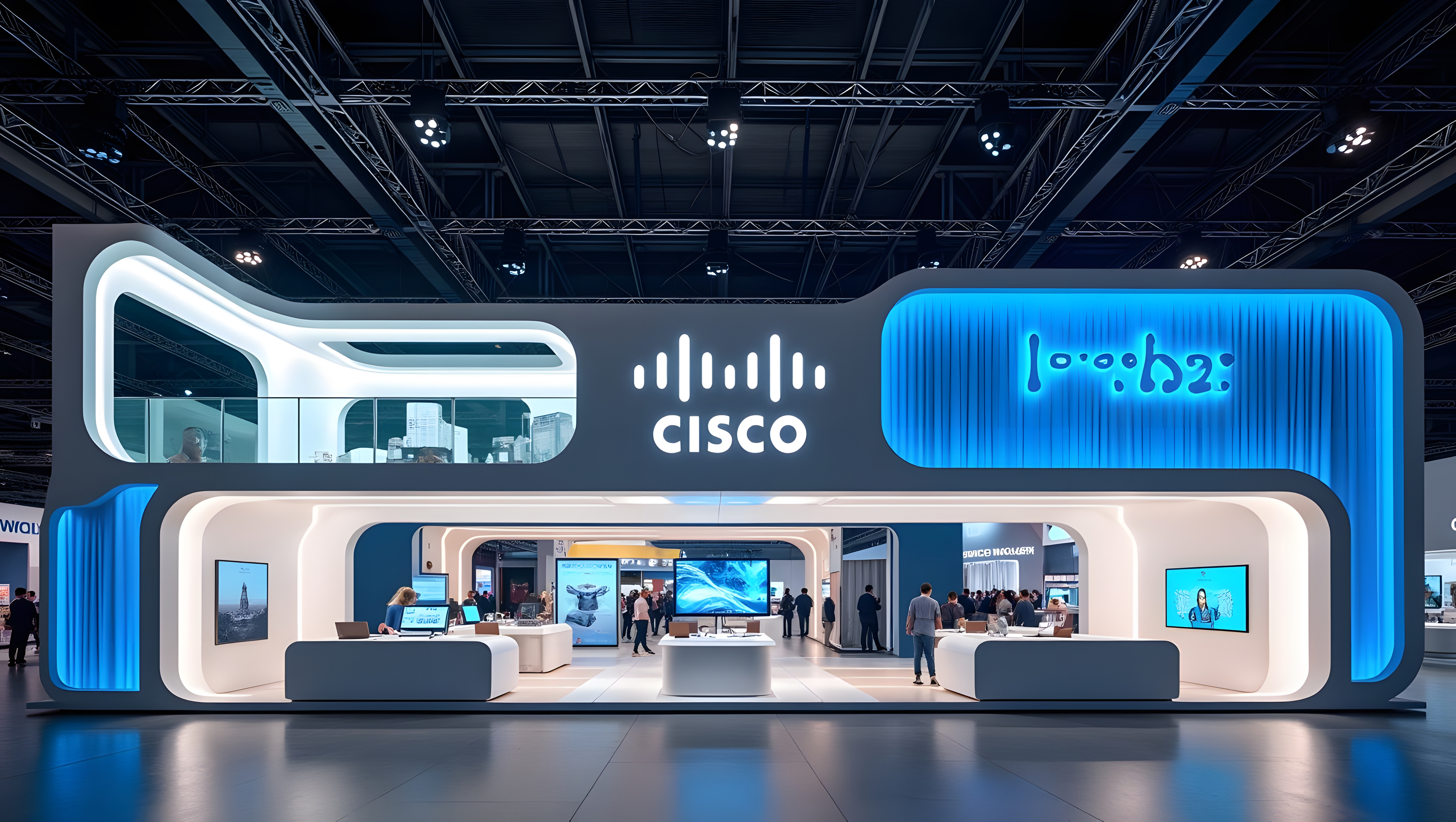 Cisco MWC booth design. Flux AI simulation generation.-2