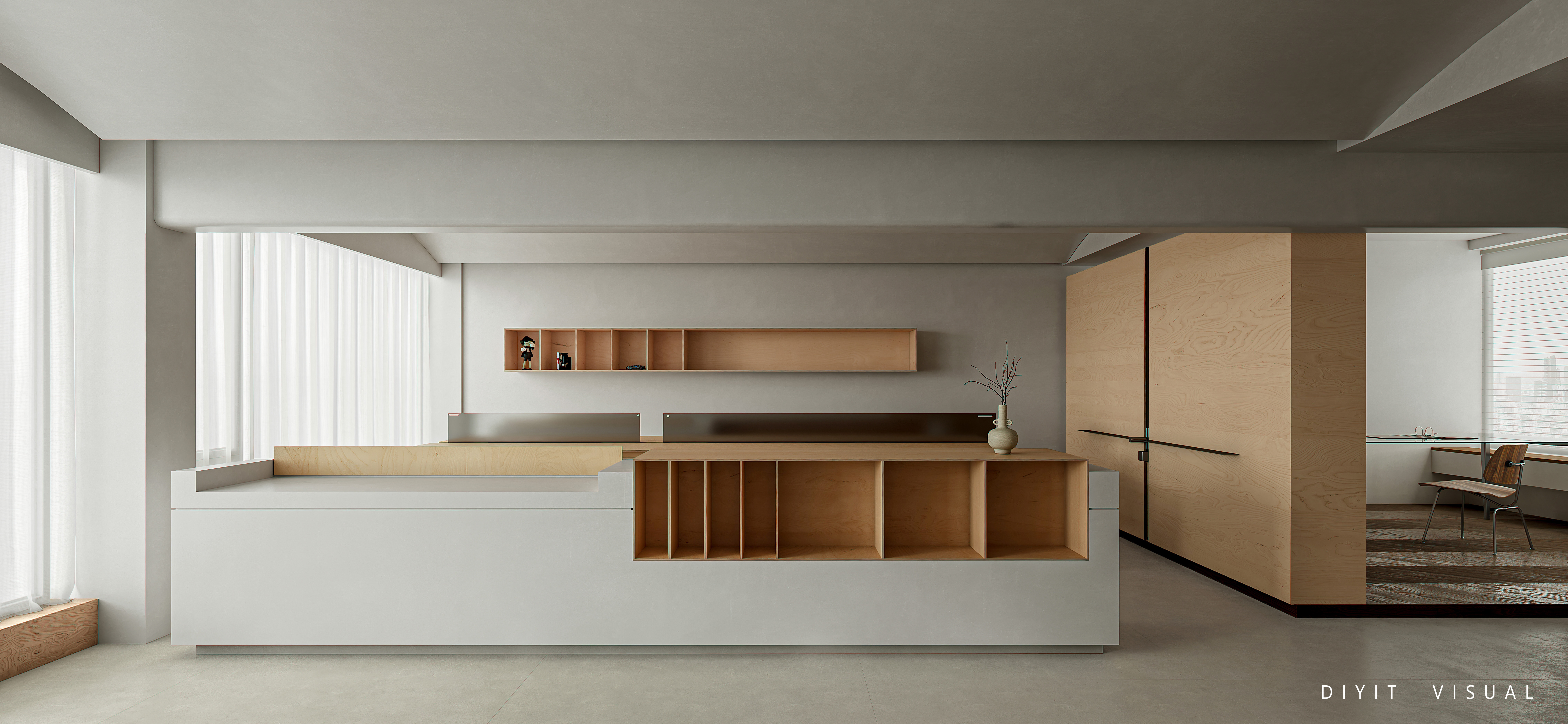 喜叻空间研究办公室实景临摹-7