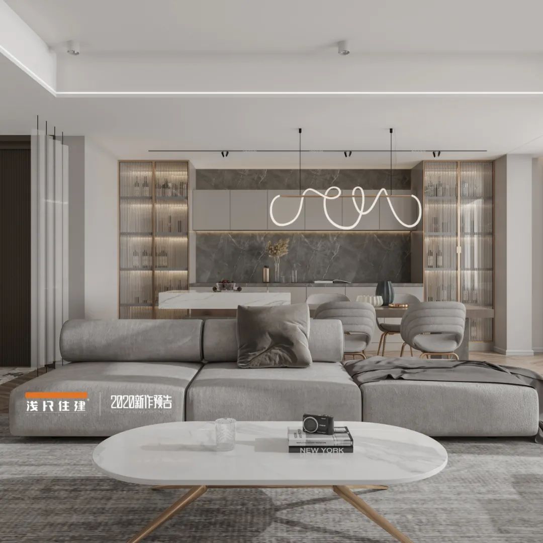现代轻奢风家居设计案例赏析丨中国北辰丨浅尺住建-1