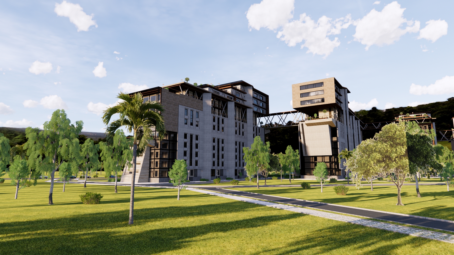 تصميم معماري ل4مباني اداريه وسكنيه في الشيخ زايد بمصر-3