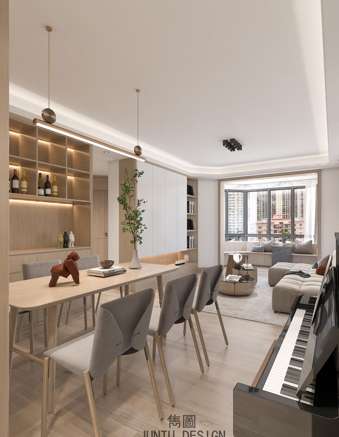 奶咖色日式原木风家居设计-10