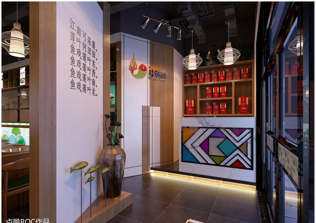 济南斗鱼阁鱼火锅,卢鹏(ROC LU)设计诠释独特室内风格-4