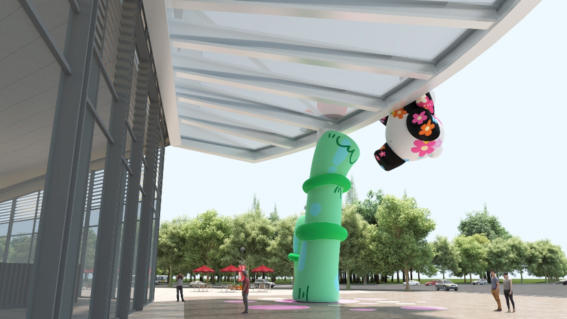 开业周年庆美陈方案“熊猫盼崽”幸福滚滚而来系列-9