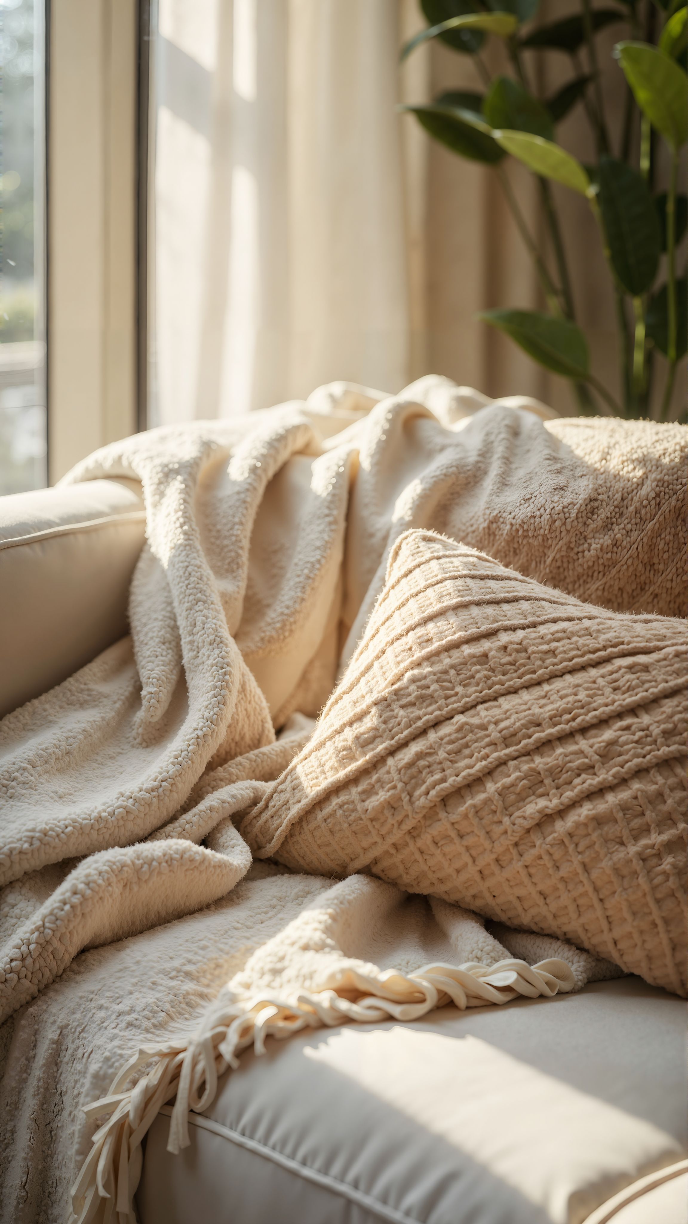 奶油色与木纹共舞:治愈系客厅光影魔术-4