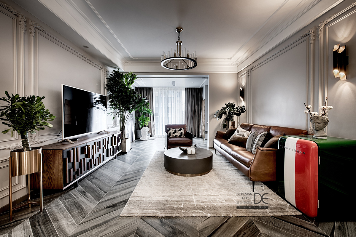 重庆龙湖两江新宸云澜 | 130㎡美式混搭风,鱼骨拼地砖打造高级感-25