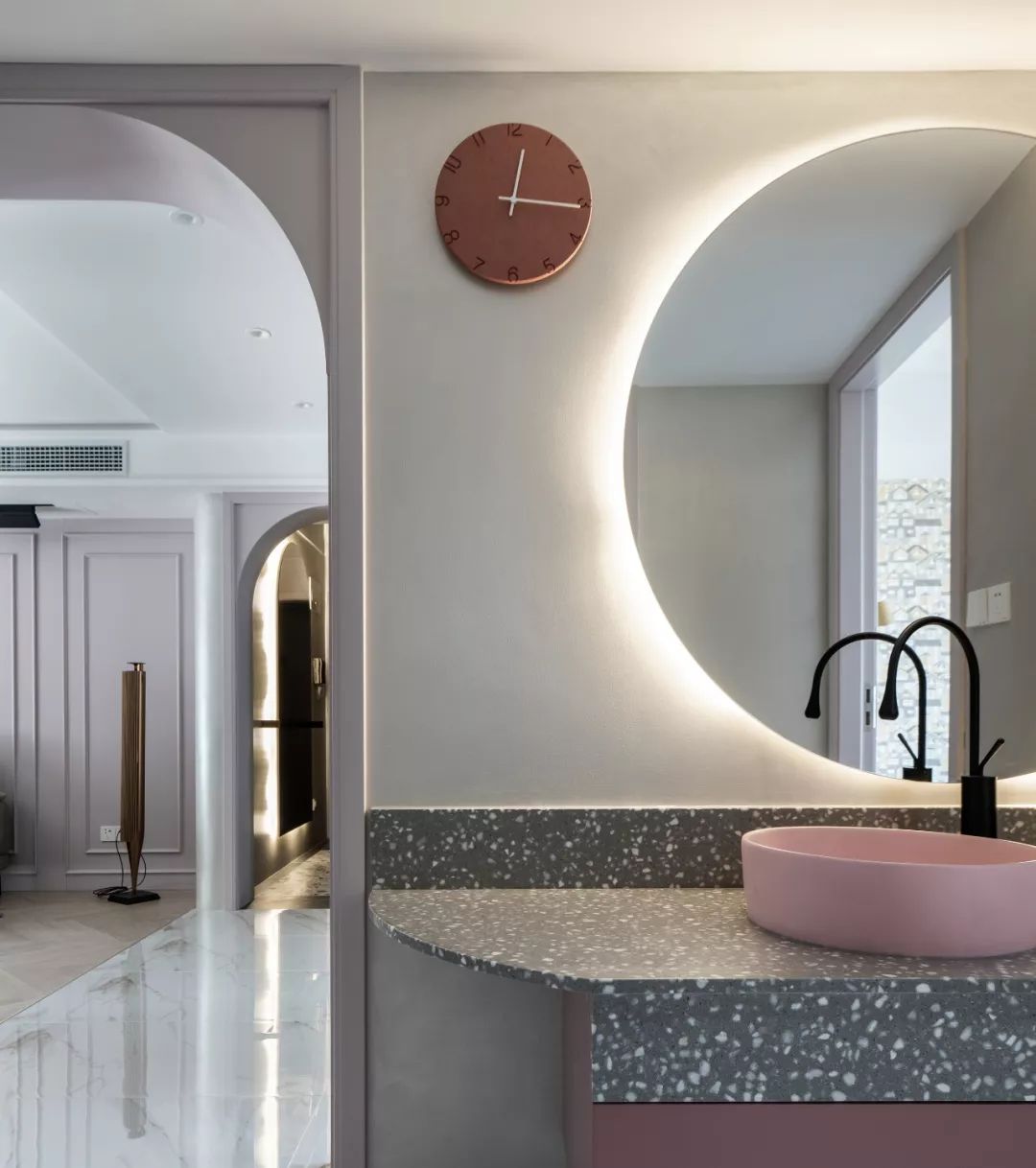 上海 140㎡弧形元素糖果配色家,乐活设计之典范-129