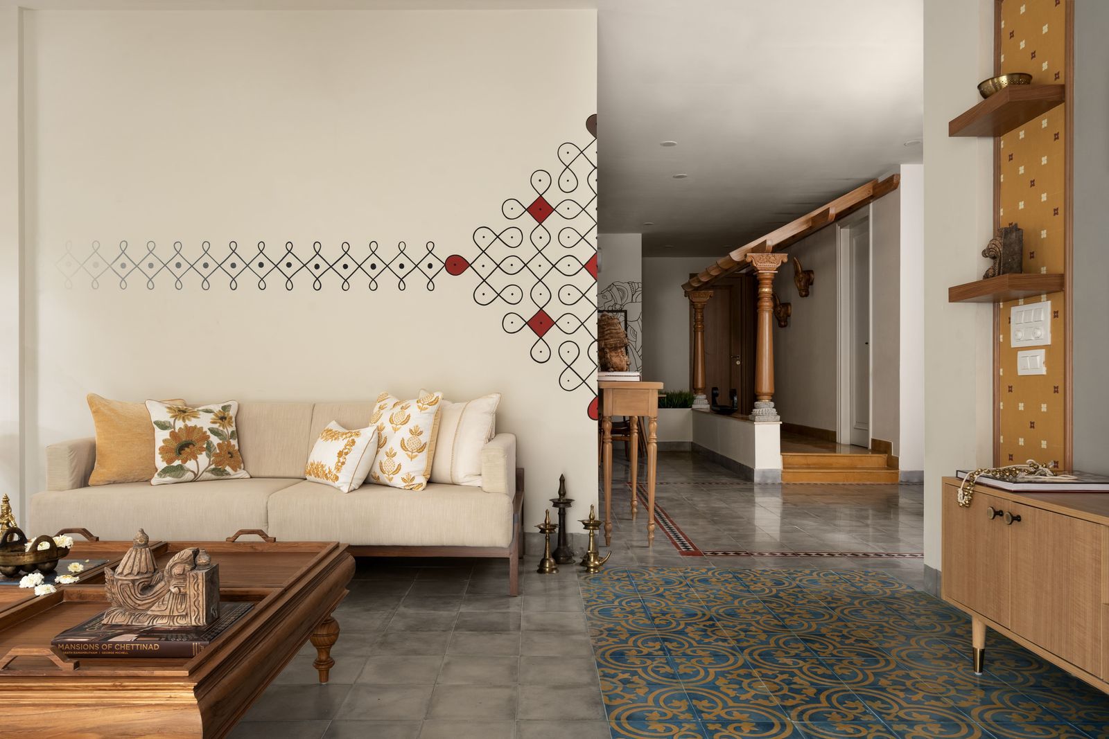 德里传统金奈风格住宅（一层改办公室）丨印度丨Envisage Projects-4