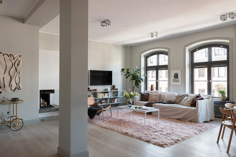 斯德哥尔摩优雅公寓 | 拱窗与开放空间的完美结合-8