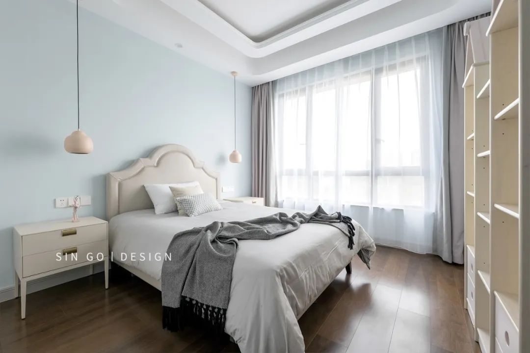 现代轻奢风 | 蓝白木三色打造 320㎡别墅空间-89