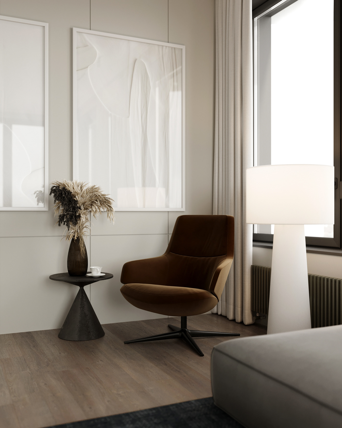 95㎡高级灰色系公寓设计 很舒适！-4