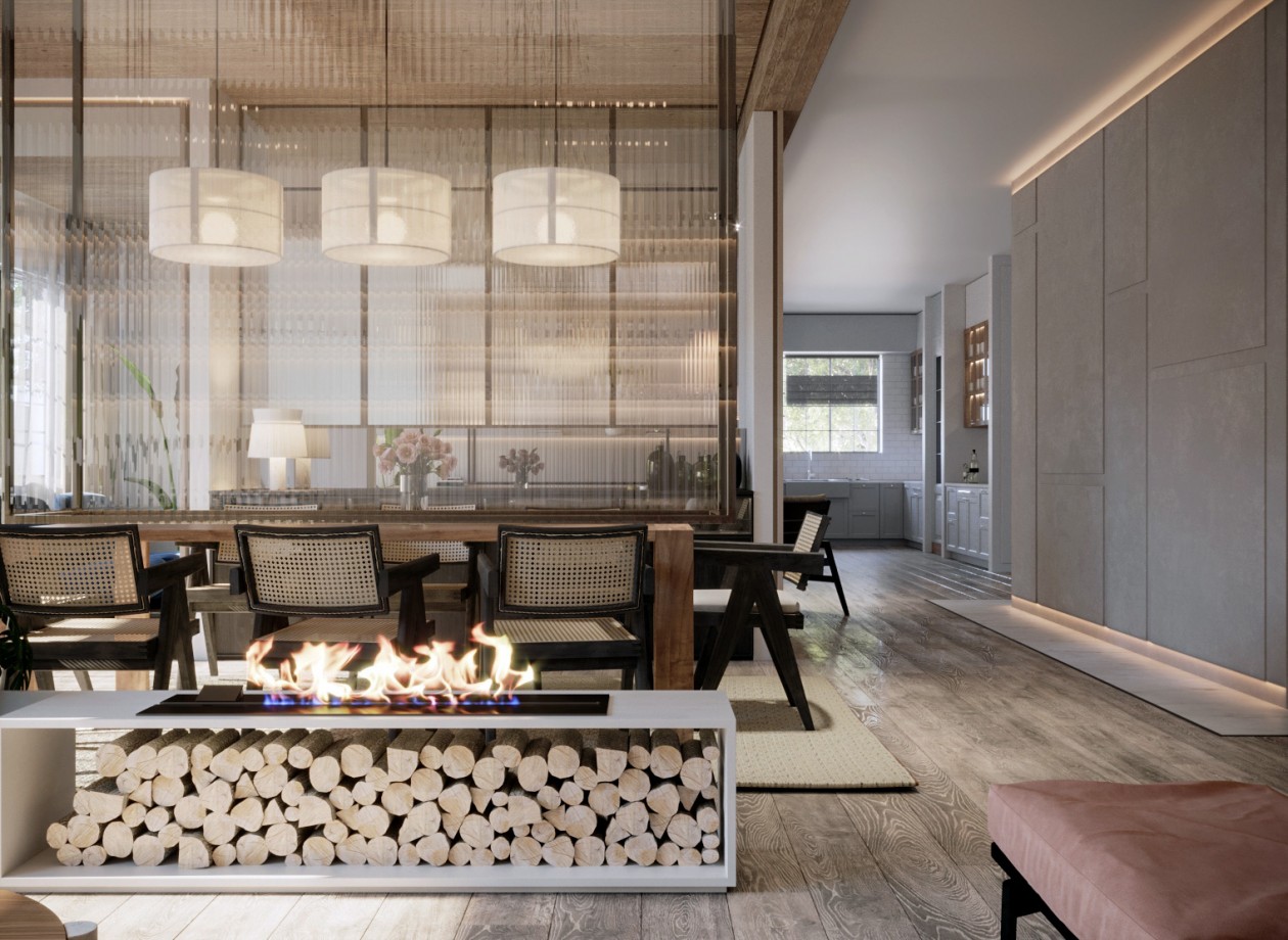 350㎡木与白，自然元素的温润质感-9