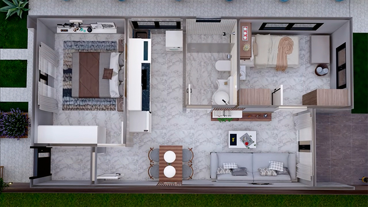 6×12米带泳池房屋设计方案-11