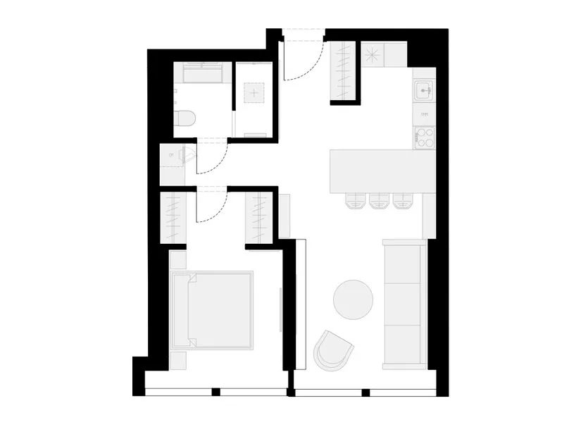 自然简约的足球运动员 55㎡单身宅丨AR Architects-8