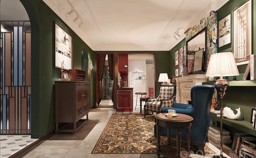 英伦复古融入 ArtDeco,打造戏剧性家居空间-6