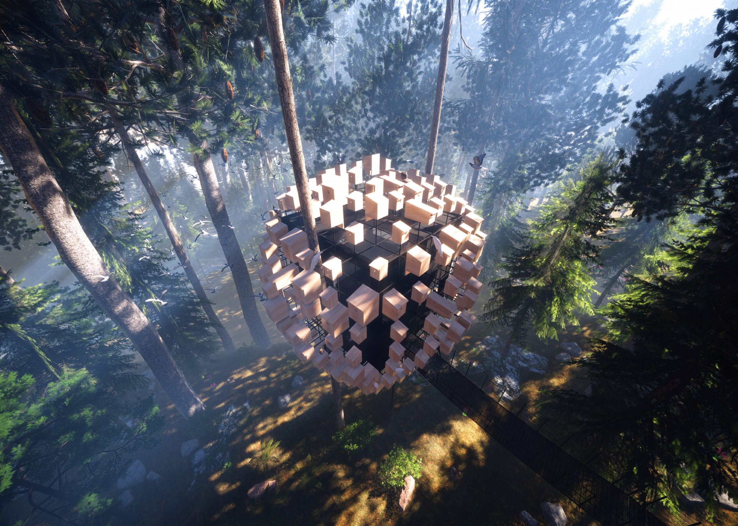 BIG 新作 | 瑞典树酒店鸟巢客房 -3