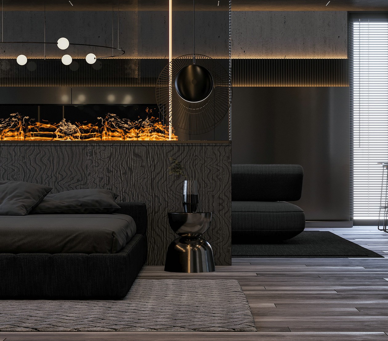 黑色系公寓设计 既沉稳又有设计感！-13