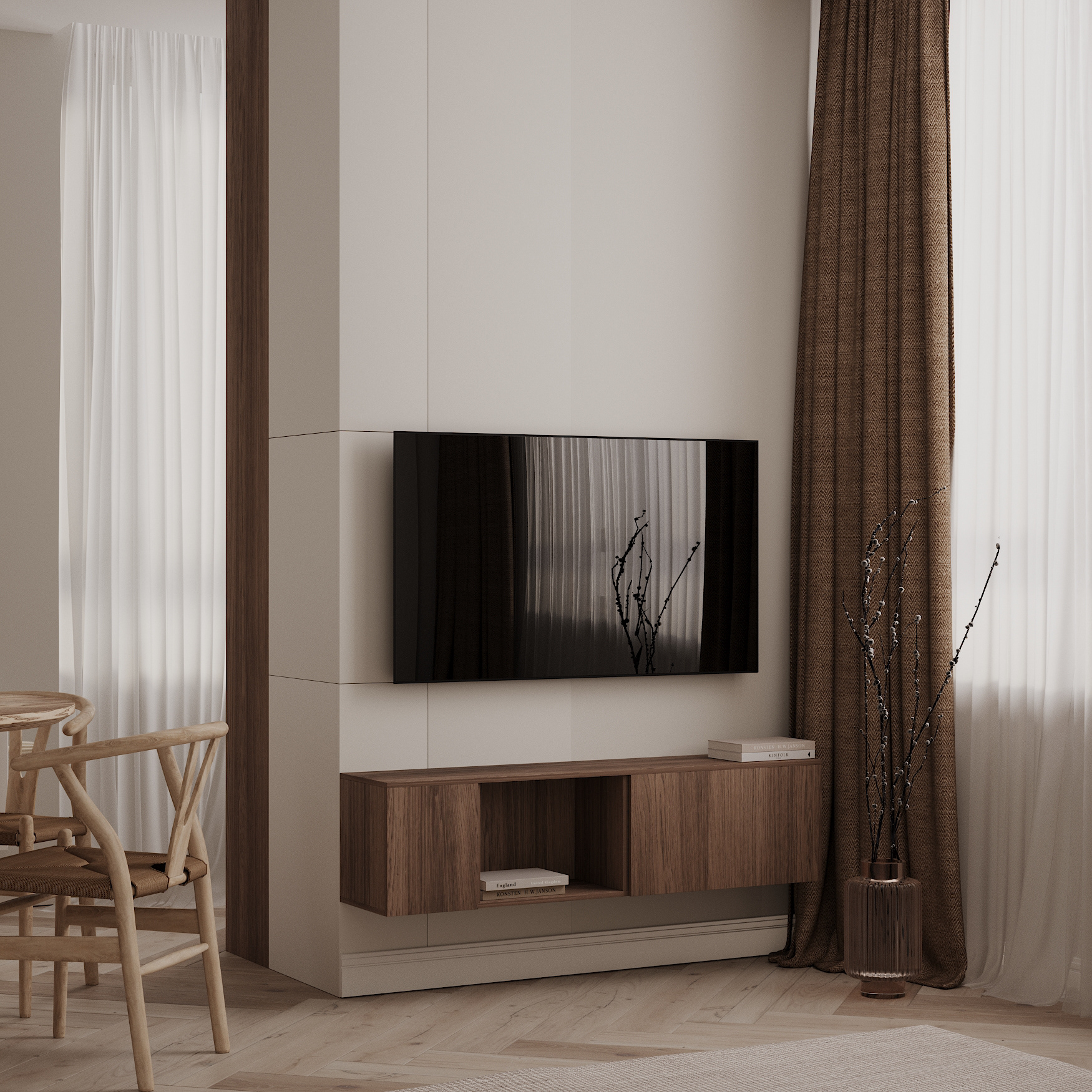 Minimal Pastel Beige Interior-7