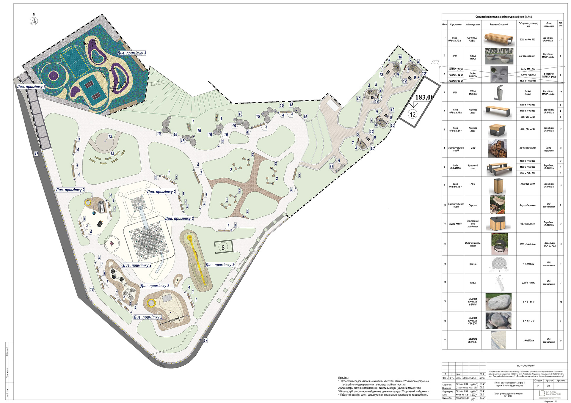 Control, verification&correction of drawings. Landscape-14