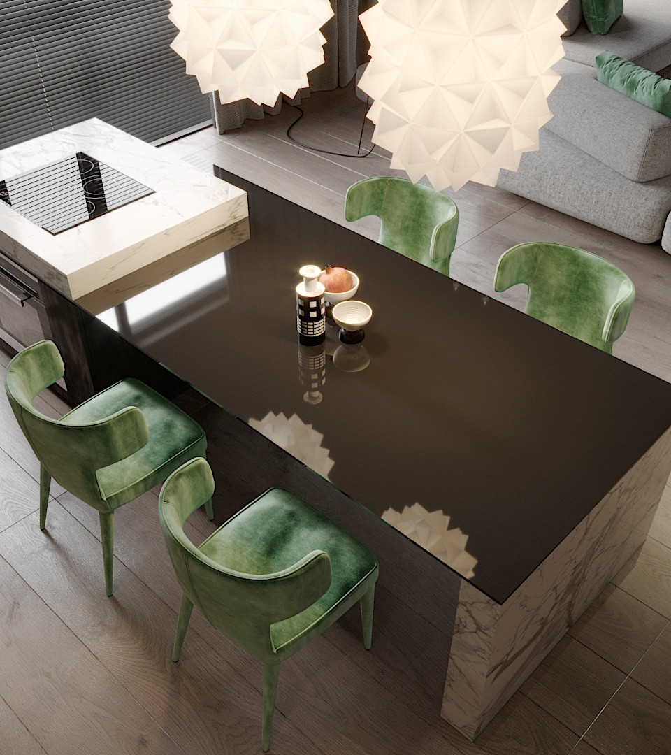 高级灰与绿色 精致时尚，打造舒适自然的私享空间-12