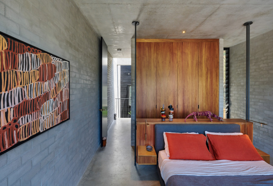 Welsh + Major slots lightwell between Sydney cottage and brick extension-25