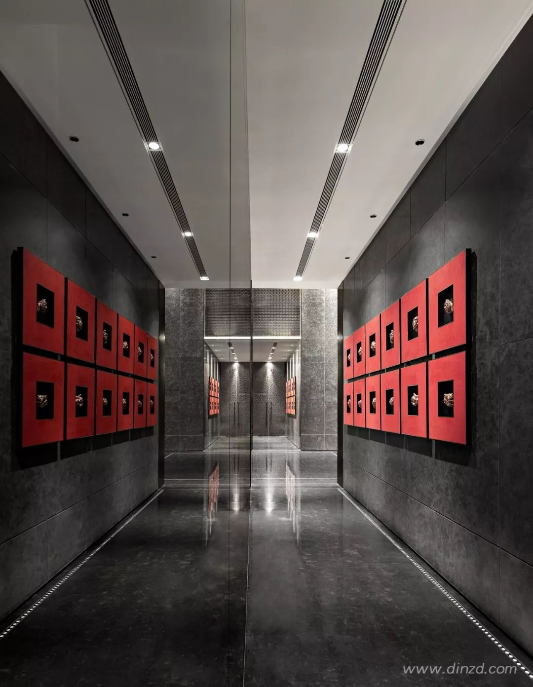 天津津门大院售楼处 | 古韵墨色与现代材质的完美融合-9