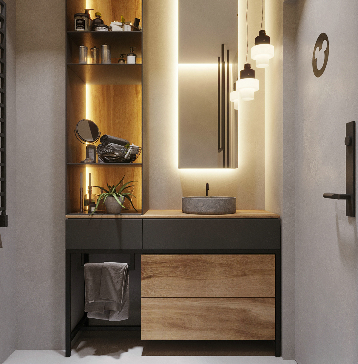 橙蓝双色打造惊艳空间，专业点评设计亮点-31